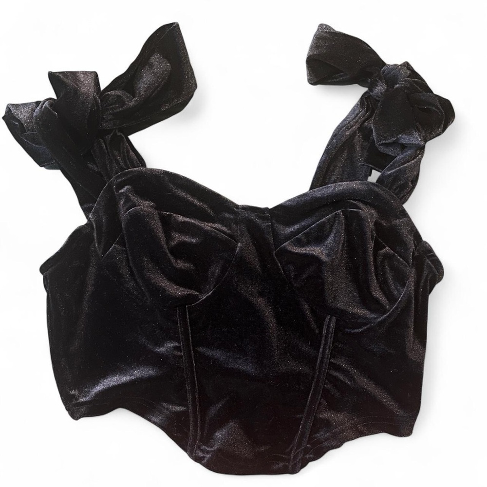 Black Velvet Women's Corset Top